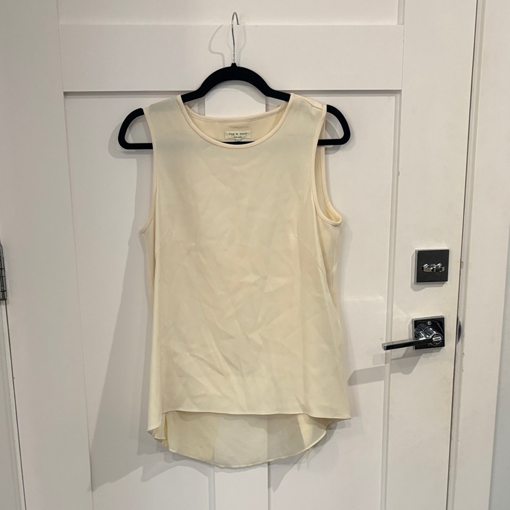 rag & bone Cream Sleeveless Blouse